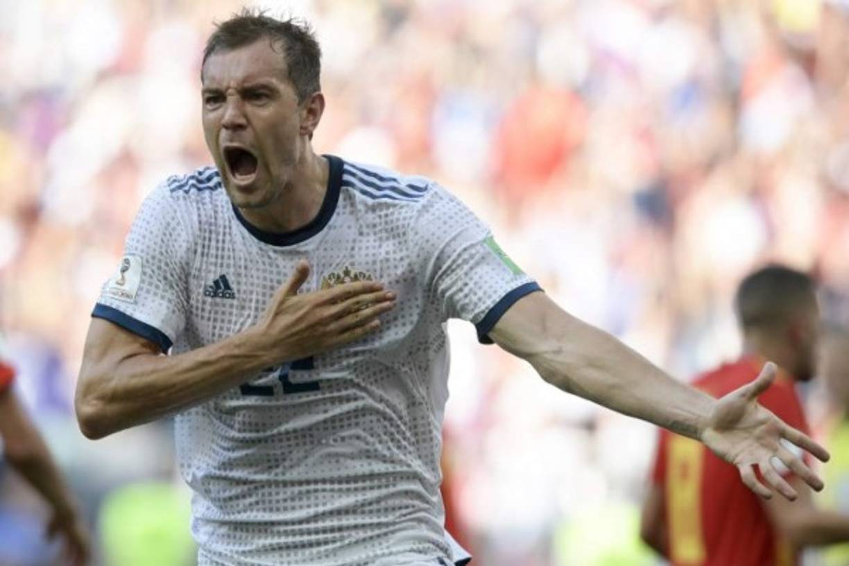 El gigante ruso Artem Dzyuba suma tres anotaciones. Su selección va contra Croacia en cuartos de final. Foto AFP