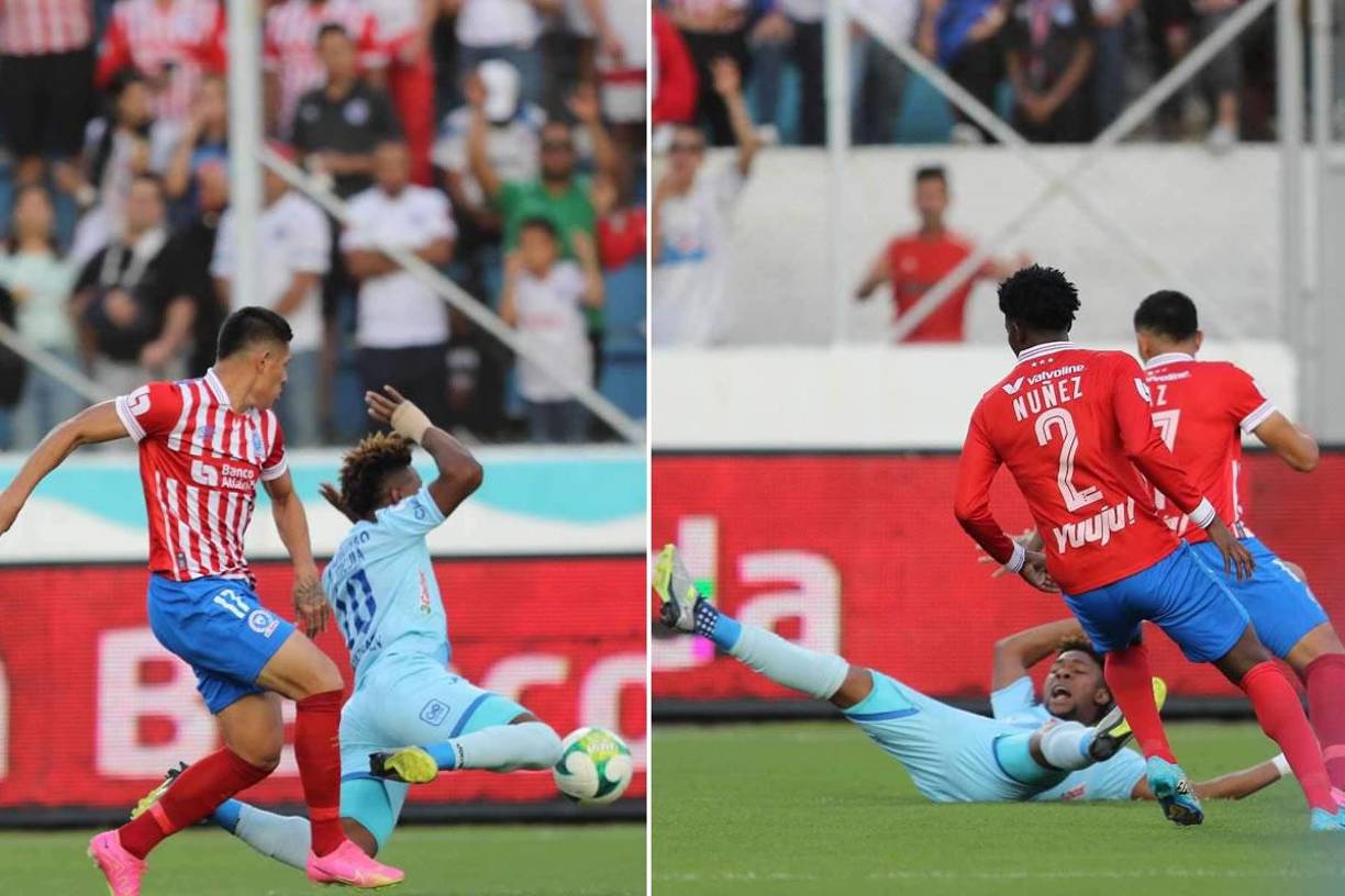 La secuencia del penal que le cometió Jonathan Paz a Yeison Mejía y que pitó el árbitro Nelson Salgado.