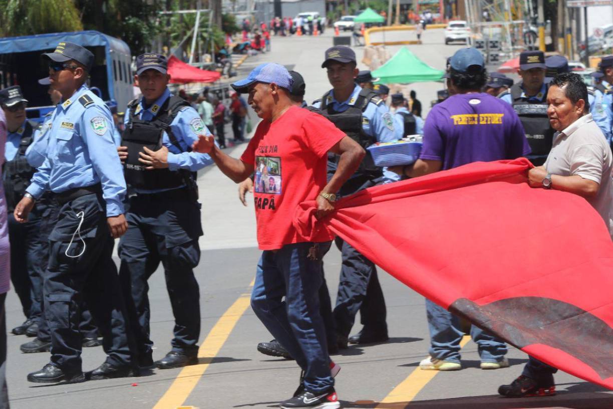 Ambiente previo a la movilización de Libre en Tegucigalpa. 