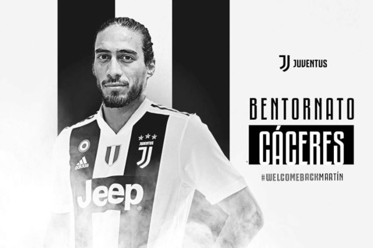 La Juventus anunció la llegada del defensa uruguayo Martín Cáceres hasta final de temporada por 600.000 €. Llega procedente del Lazio.
