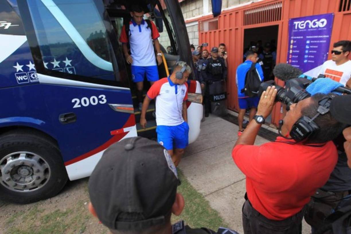 Así fue la llegada del Olimpia al estadio Carlos Miranda de Comayagua.