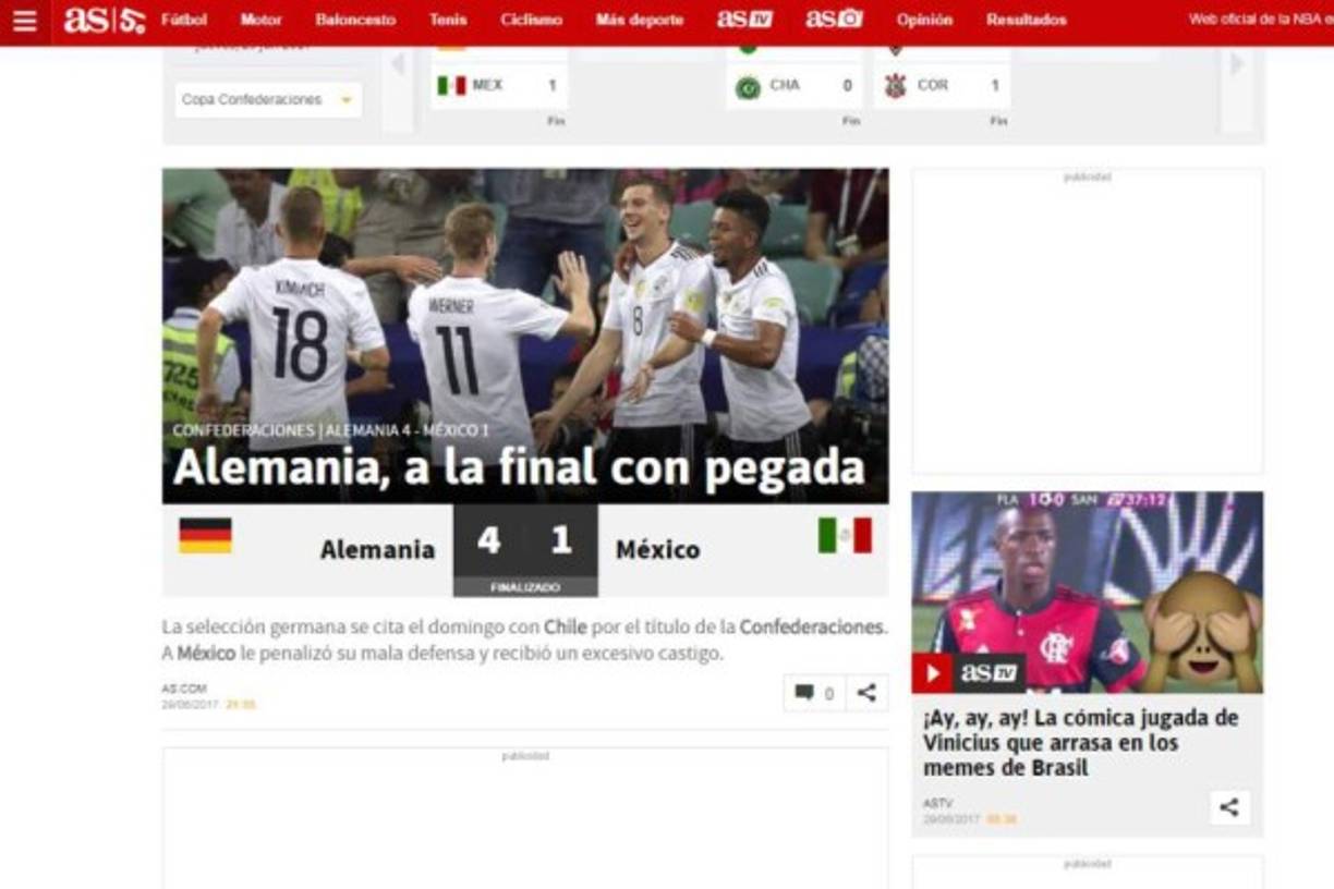 Los mexicanos le dijeron adiós a la opción de ganar la Final.