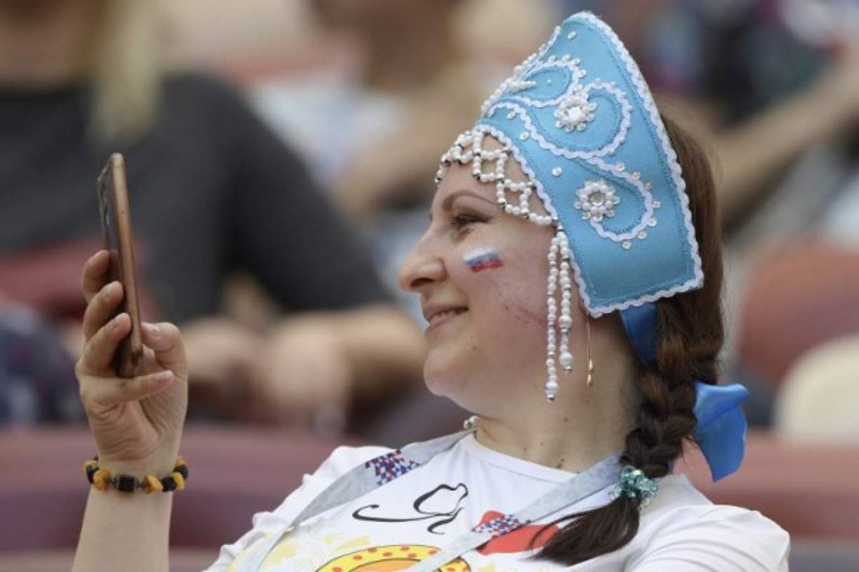 La selfie rusa antes del juego contra España.