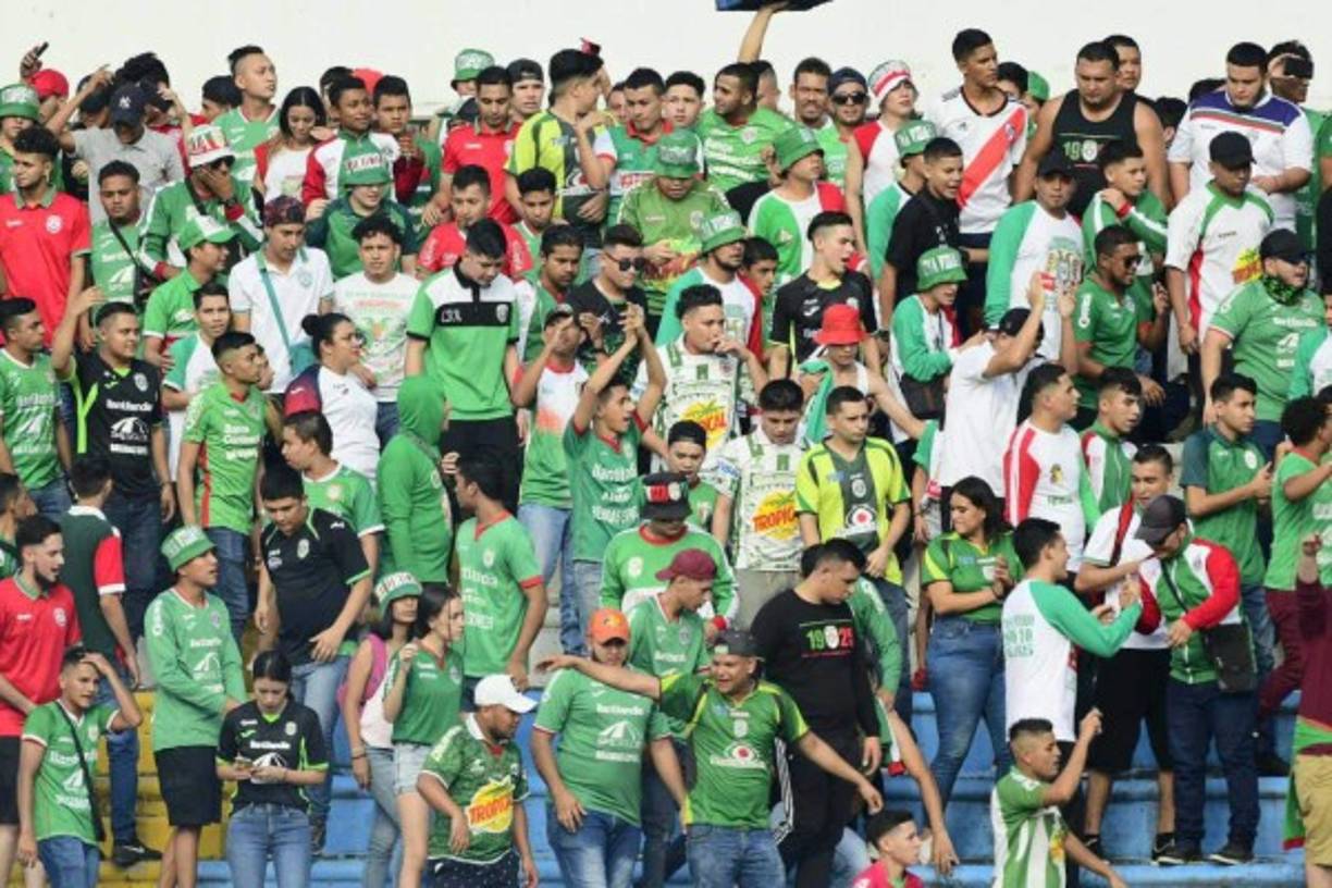 La afición del Marathón llegó al estadio Olímpico pero salió decepcionada por la derrota de 1-2 de su equipo.