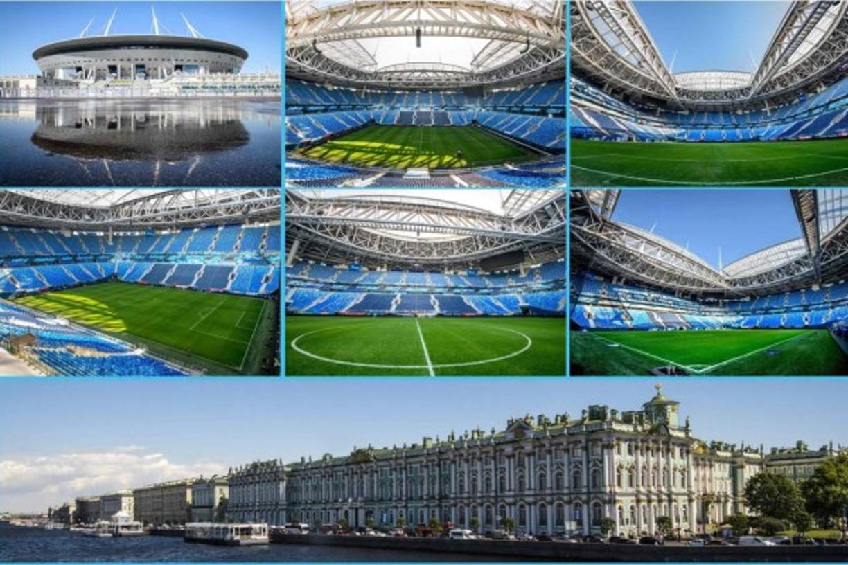 El San Petersburgo Arena, es el estadio de todos los escándalos. La hierba, demasiado frágil, ha tenido que sustituirse ya en dos ocasiones, aunque a los aficionados les gusta el ambiente que se genera en un recinto que cuenta con un techo retráctil en caso de lluvia. Será la sede de los siguientes partidos:<br/><br/>Marruecos – Irán (Grupo B).<br/>Rusia – Egipto (Grupo A).<br/>Nigeria – Argentina (Grupo D).<br/>Brasil – Costa Rica (Grupo E). Foto AFP