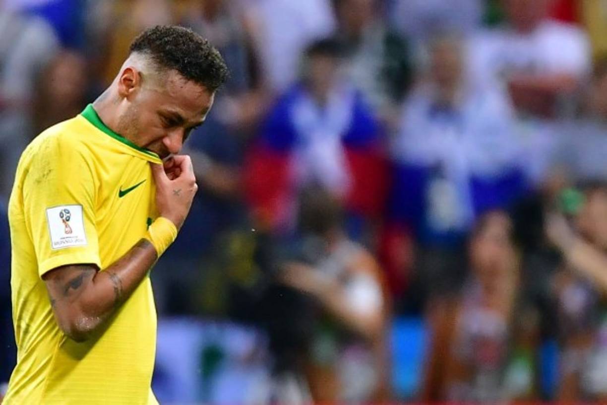 Neymar rompió a llorar por la eliminación de Brasil en cuartos de final del Mundial de Rusia 2018. Foto AFP