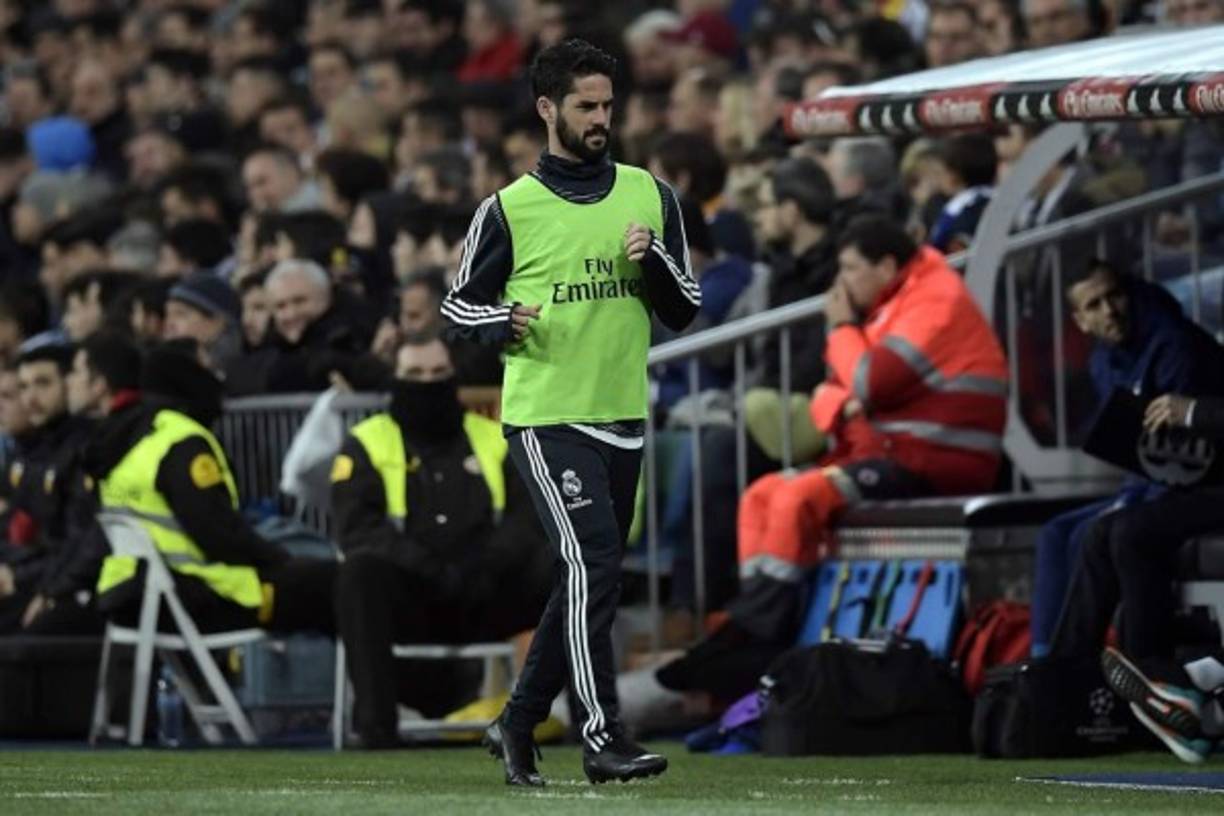 Isco realizó el calentamiento en el segundo tiempo del partido.