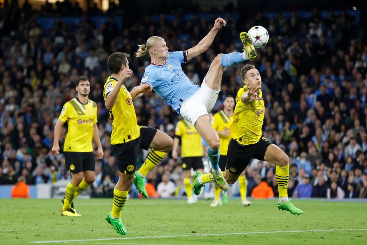 El acrobático vuelo de Erling Haaland para marcar un espectacular golazo en la remontada del Manchester City (2-1) contra el Borussia Dortmund.