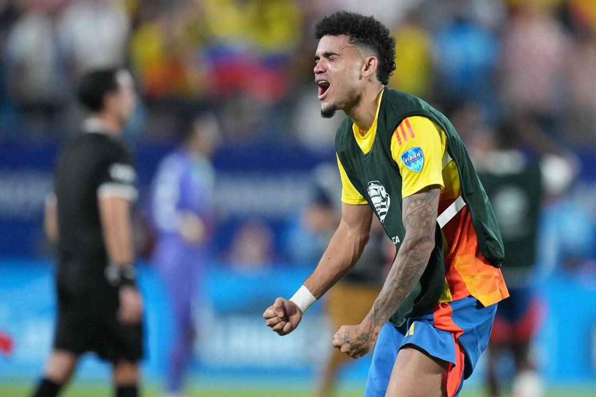 Luis Díaz entró al campo a celebrar muy eufórico la clasificación a la final de la Copa América 2024.