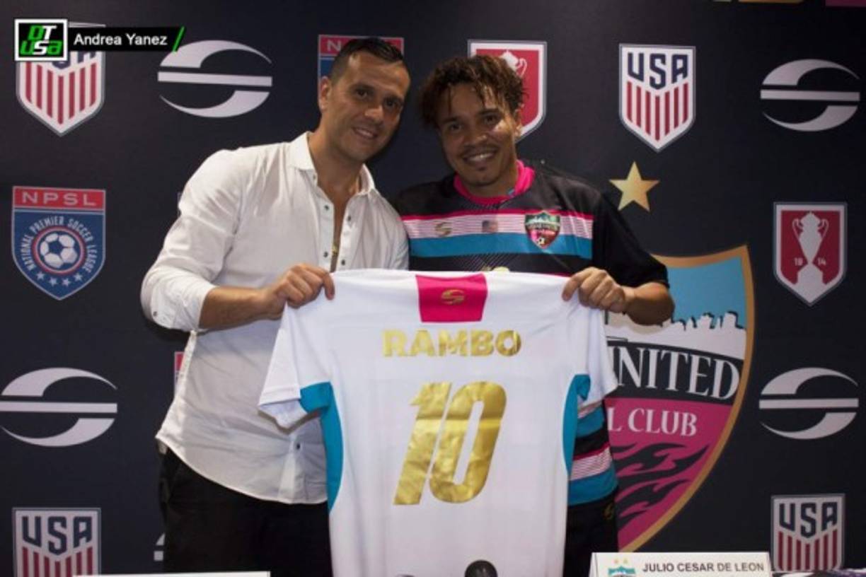 Tras finalizar contrato en el Municipal de El Salvador, el hondureño Julio César 'Rambo' de León volvió a Estados Unidos para fimar nuevamente con el Miami United. Usará la camisetá número 10.