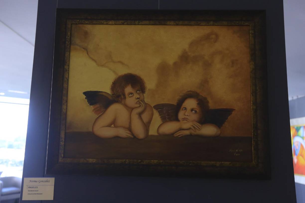 Norma Gonzáles hizo este cuadro llamado “Ángeles”. 