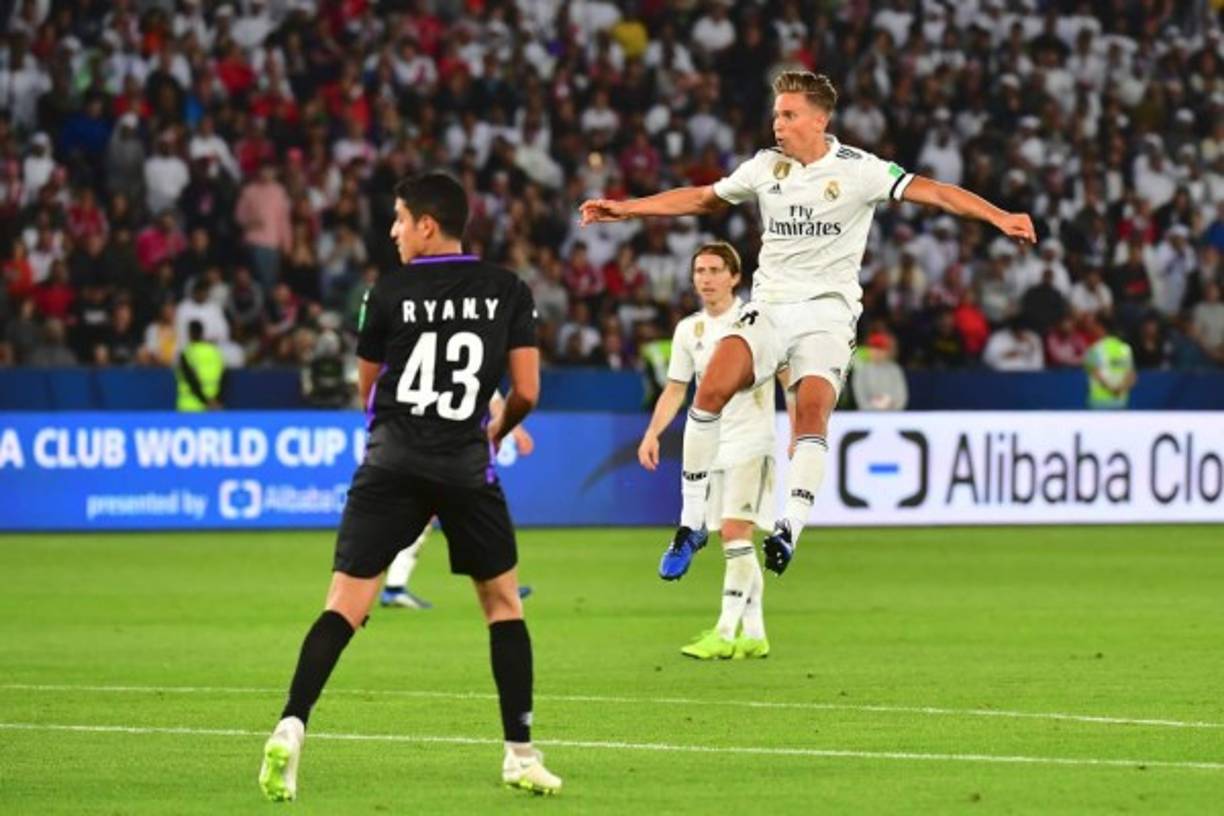 Marcos Llorente marcó su primer gol con la camiseta del Real Madrid con este derechazo.