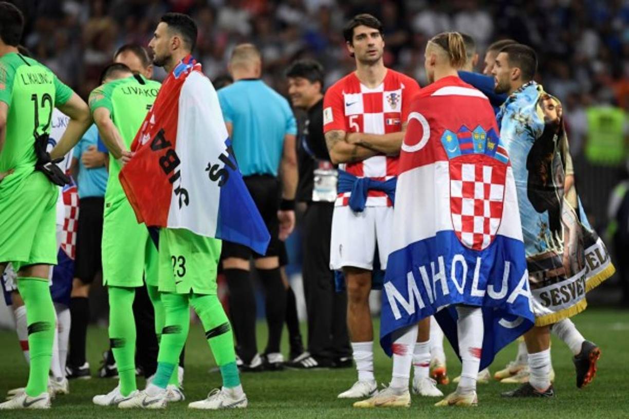 La tristeza de los jugadores de Croacia tras perder la final del Mundial de Rusia 2018 ante Francia.