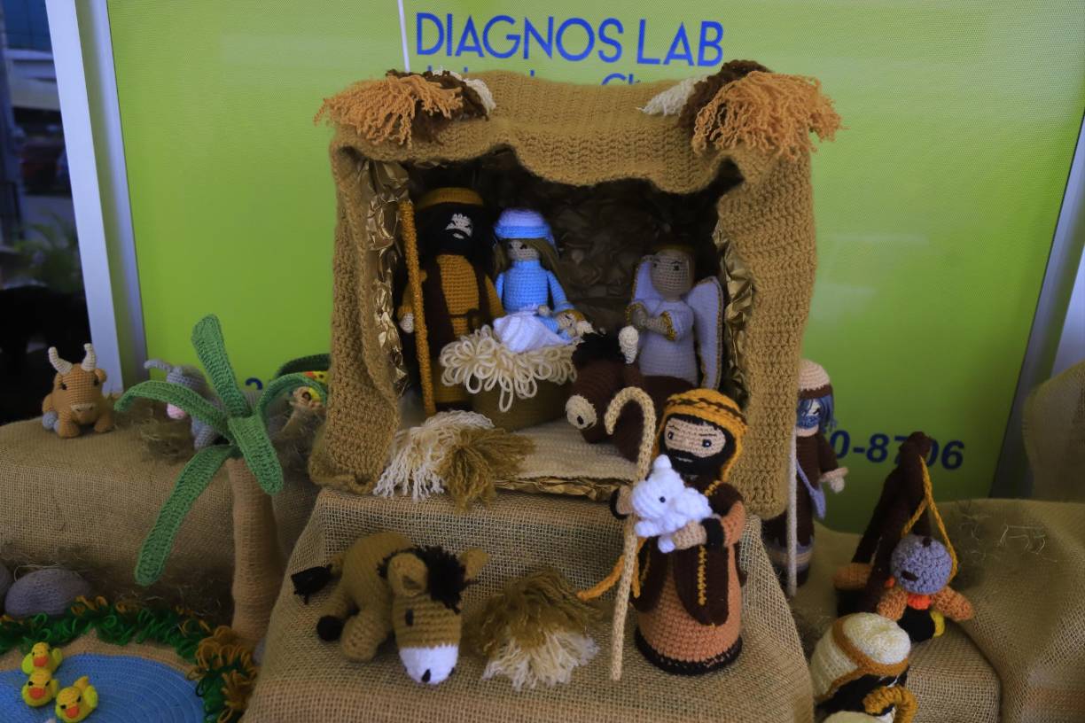 Verónica tomo con cuidado cada detalle, hasta los animales, como el buey que acompaña a Jesús en el pesebre, que según relató se hizo en una cueva que se crean naturalmente en la geografía de Belén y que los locales utilizan para proteger a los animales por las noches.