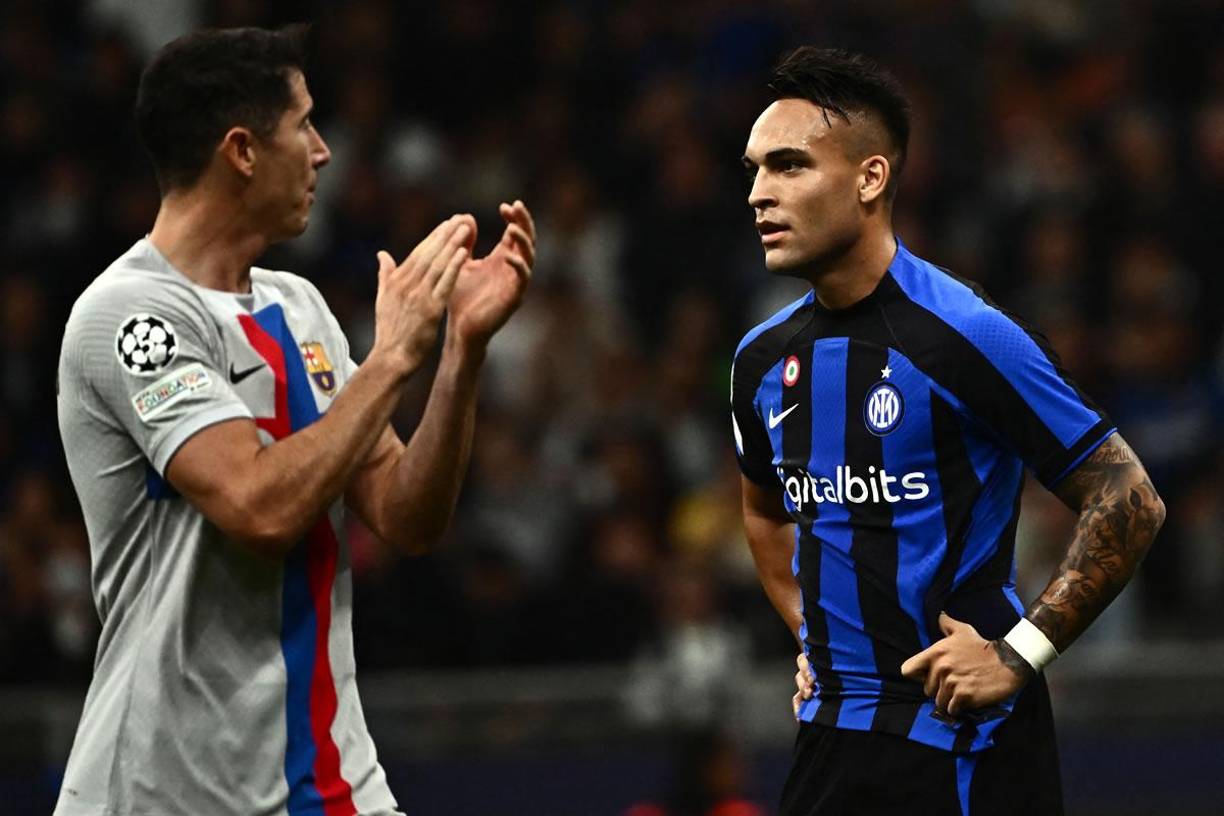 Robert Lewandowski tuvo un partido gris contra el Inter de Milán.