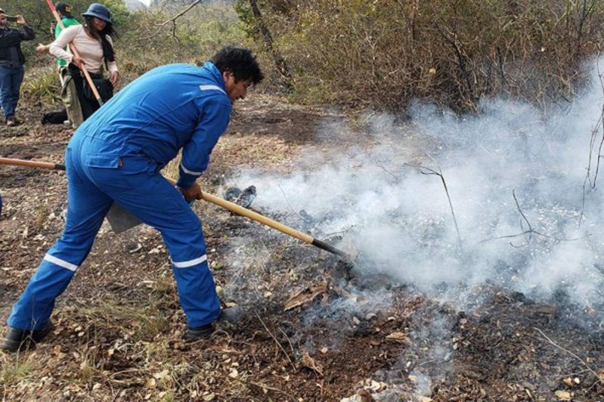 Evo también indicó que 'difícilmente' se podrá calcular la extensión afectada por los incendios, aunque, a su juicio, la mayoría 'no es bosque', sino que son áreas de 'chaqueo'.