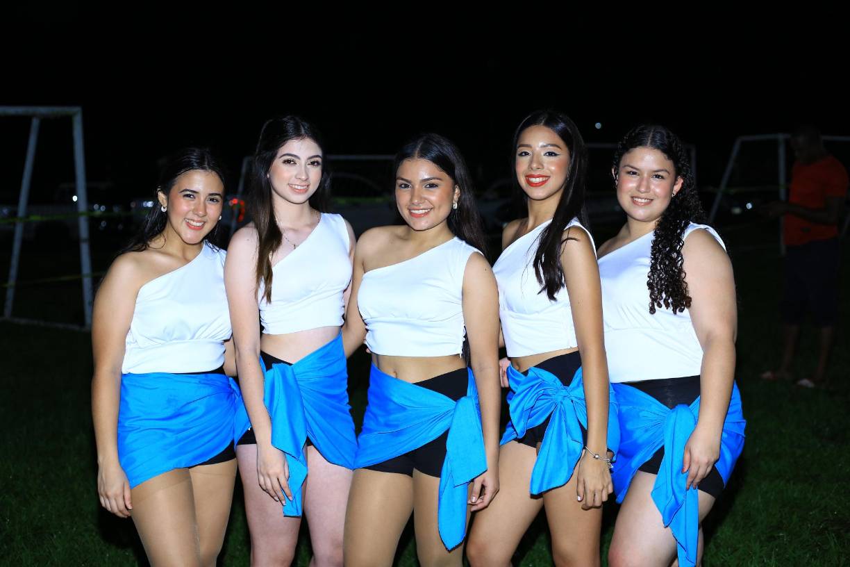 Isabella Valle, Georgette Claros, Génesis Ríos, Konny Dubón y Andrea Dubón