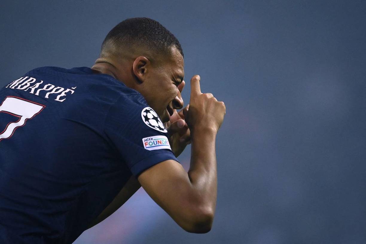 Así fue la celebración de Mbappé tras su primer golazo del partido ante la Juventus.