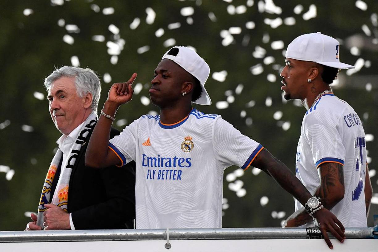 Vinicius estuvo muy alegre en la fiesta del título de la Liga.