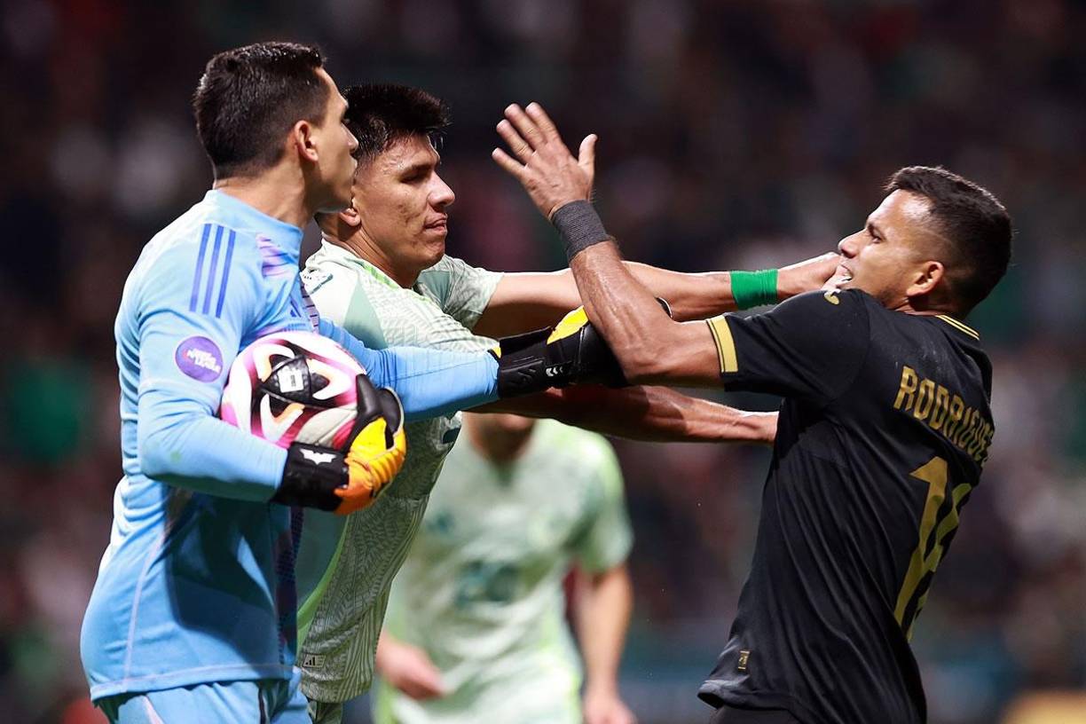 Edwin Rodríguez llegó a defender a su compañero y se encaró con los jugadores mexicanos.