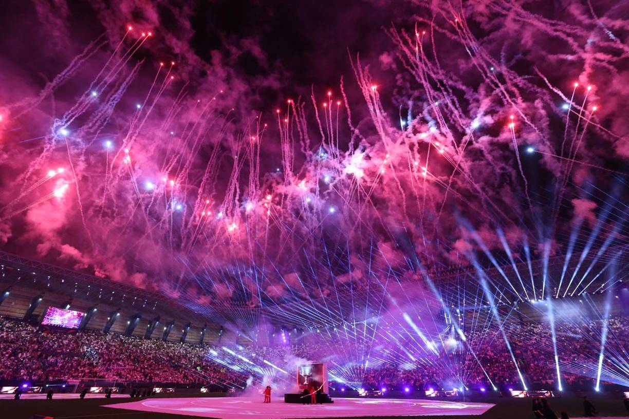 El espetáculo que montaron en el estadio Al -Awwal de Riad previo al inicio de la final de la Supercopa de España.