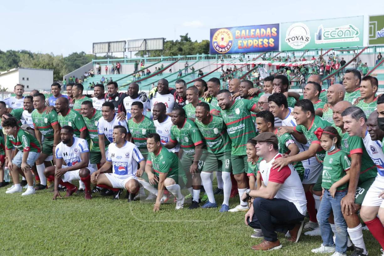 Las leyendas del Olimpia golearon 6-1 a las leyendas del Marathón en duelo que se disputó en el estadio Yankel Rosenthal de San Pedro Sula.