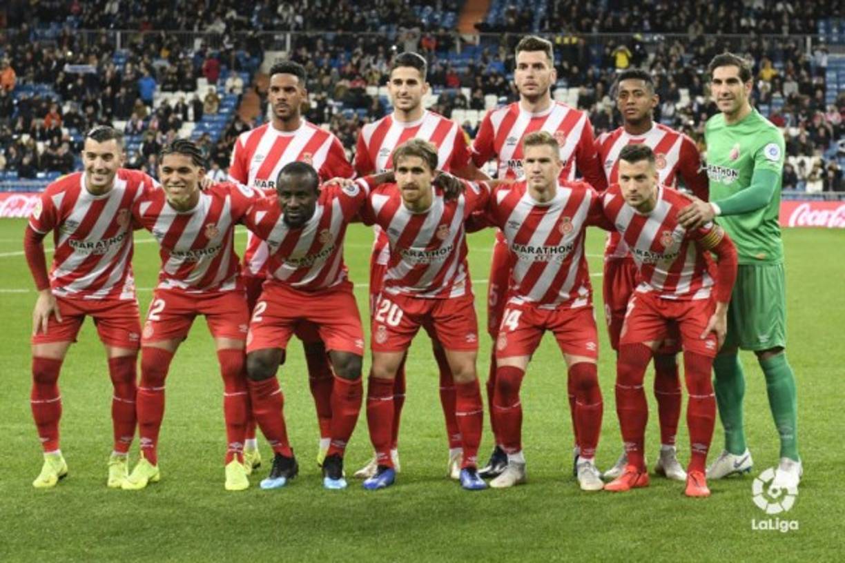 El once titular del Girona, con el hondureño Antony 'Choco' Lozano, para enfrentar al Real Madrid en la Copa del Rey en el Bernabéu.