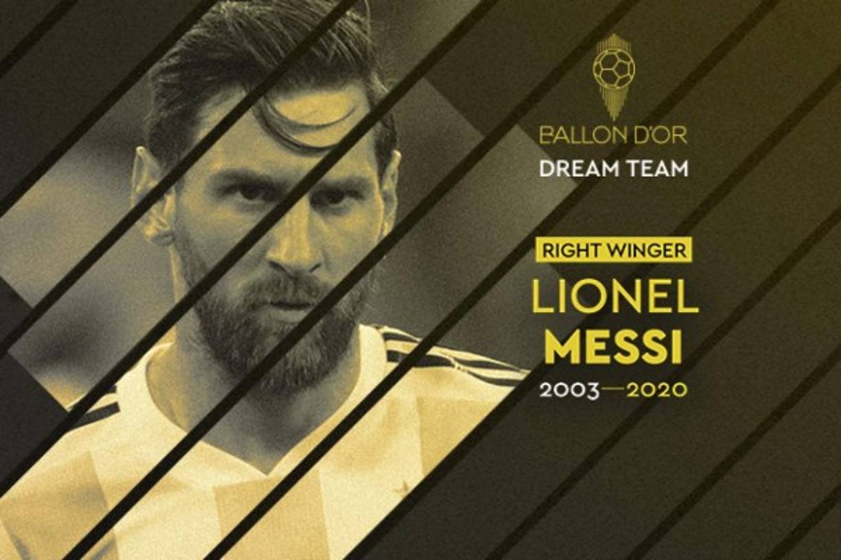 Lionel Messi - Otro que no podía faltar en este 'Dream Team' es el astro argentino del Barcelona y se queda como el mejor atacante derecho de la historia. Seis Balones de Oro, seis Botas de Oro, cuatro Champions, una videoteca infinita de goles y jugadas que nunca se habían visto y que pocos hubieran imaginado que se pudieran dibujar sobre el césped. Leo Messi ha cambiado la historia del Barça y de la Liga Española y es, con todo merecimiento, uno de los jugadores que componen el mejor once de todos los tiempos.