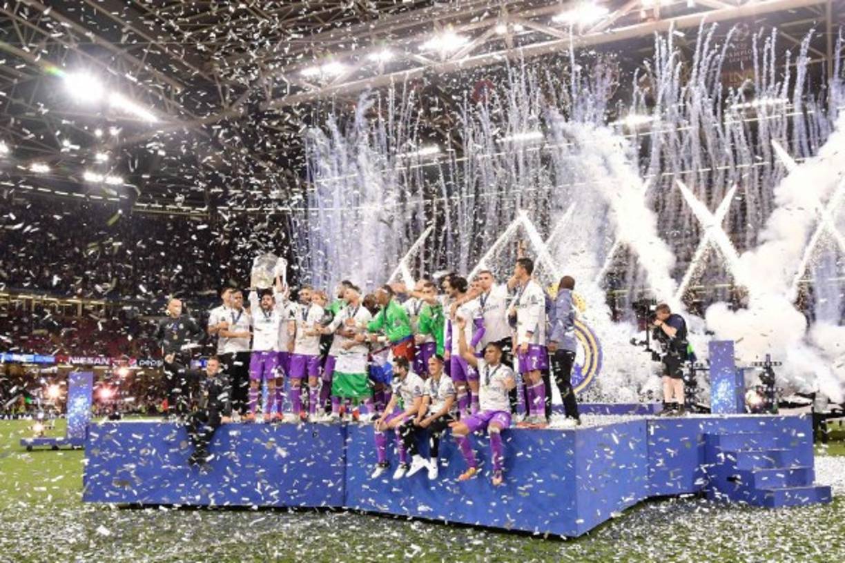 El Real Madrid ha festejado por todo lo alto la obtención de la Champions. AFP PHOTO / JAVIER SORIANO