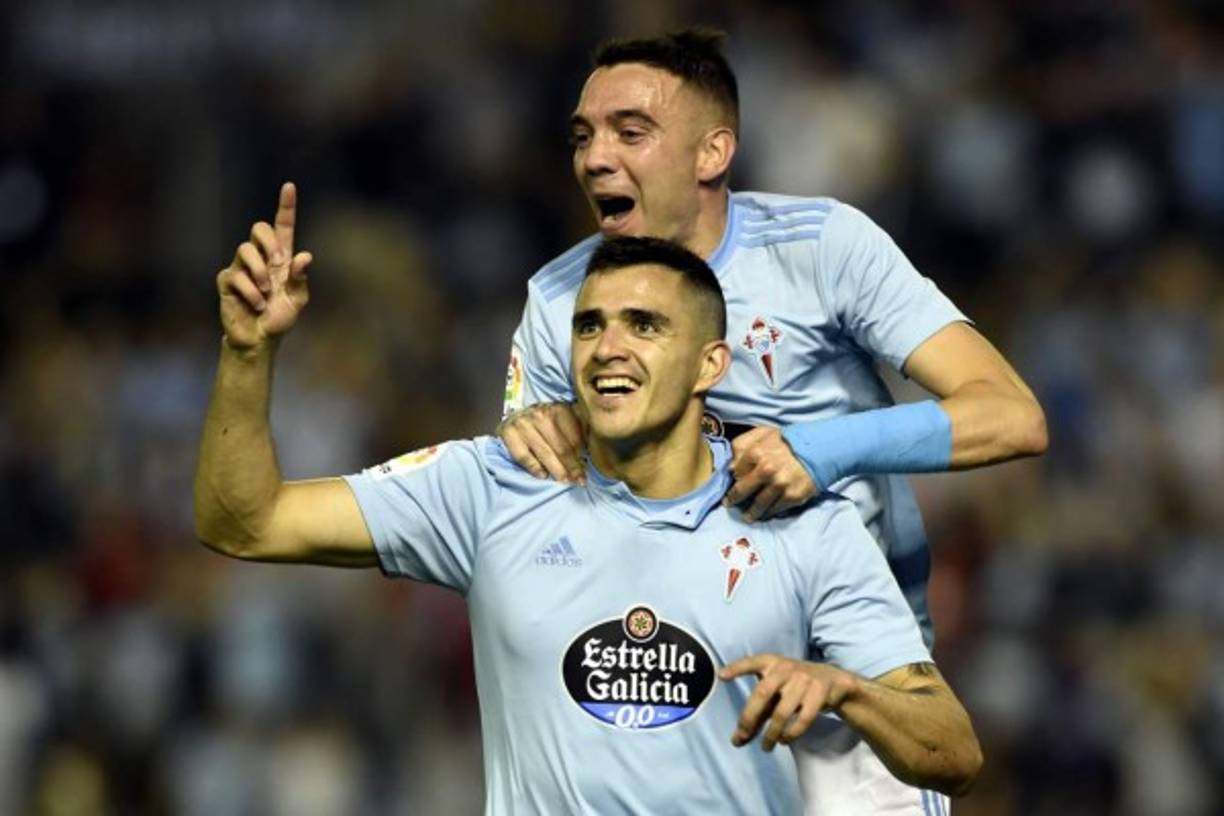 Maxi Gómez celebró su gol con Iago Aspas.