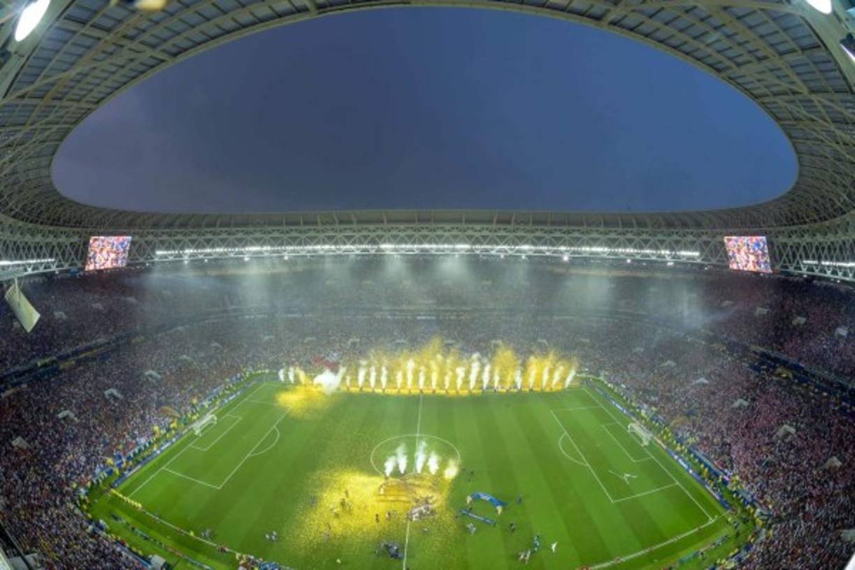 Espectacular imagen del estadio Luzhniki de Moscú en la coronación de Francia como campeón del Mundial de Rusia 2018.
