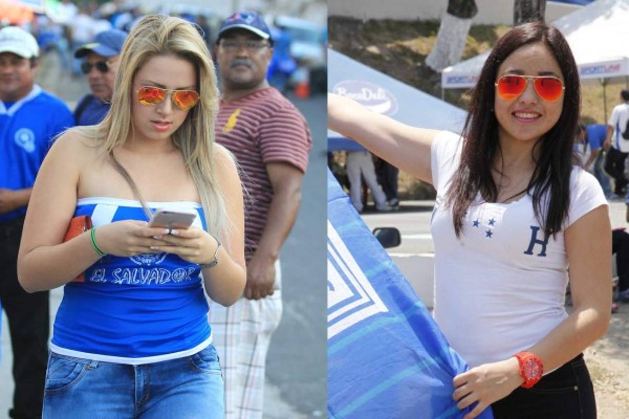 Bellezas de dos nacionalidades adornan con sus encantos el duelo centroamericano.