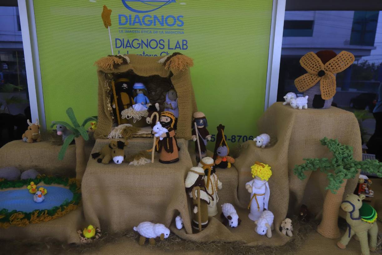 El nacimiento es admirado por los hondureños que circulan por el laboratorio Diagnos, ubicado entre la 16 Avenida y 7 Calle noroeste, a inmediaciones de Comisariato Los Andes. Este se expone desde el día de reyes hasta hoy.