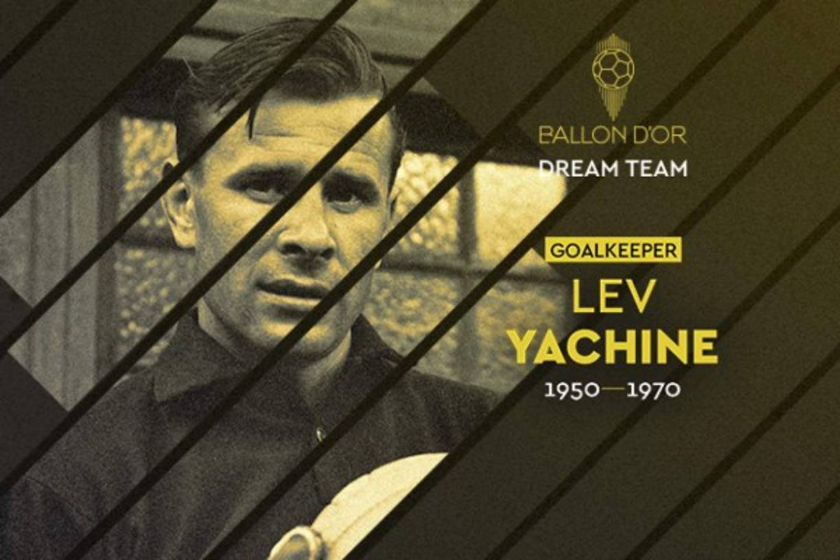 Lev Yashin - La 'Araña negra', la leyenda en el arco de la URSS (Unión Soviética) recibe el nombramiento como mejor portero de todos los tiempos. Es el único guardameta en ganar el Balón de Oro (1963), ha cosechado casi el 22% de los votos.<br/><br/>Yashin desarrolló toda su carrera en el Dinamo de Moscú y en la selección de la Unión Soviética falleció en 1990 a los 60 años de edad.