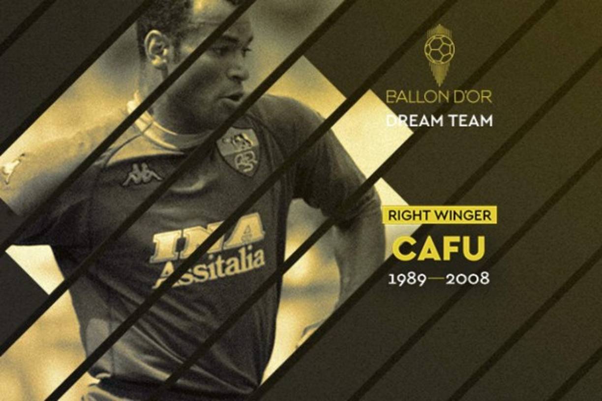 Cafú - El brasileño se lleva el Balón de Oro al mejor lateral derecho de la historia. Doble campeón del mundo en 1994 y 2002, se hace con el galardón a mejor '2' de todos los tiempos. Su estilo de juego, al ataque, creó una escuela para las futuras generaciones que tuvieron como modelo al lateral brasileño.