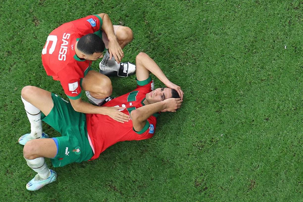 El dolor de Achraf Hakimi por la eliminación de Marruecos en semifinales del Mundial de Qatar 2022.