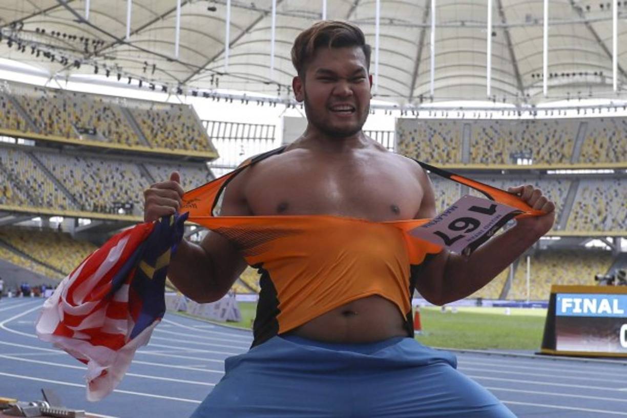 LANZAMIENTO DE DISCOS. El Hulk malasio. El atleta malasio Irfan Shamshuddin celebra al estilo Hulk, el personaje de las historietas, tras conseguir el oro en la prueba de disco masculino durante los SEA Games 2017 celebrados en Kuala Lumpur, Malasia.