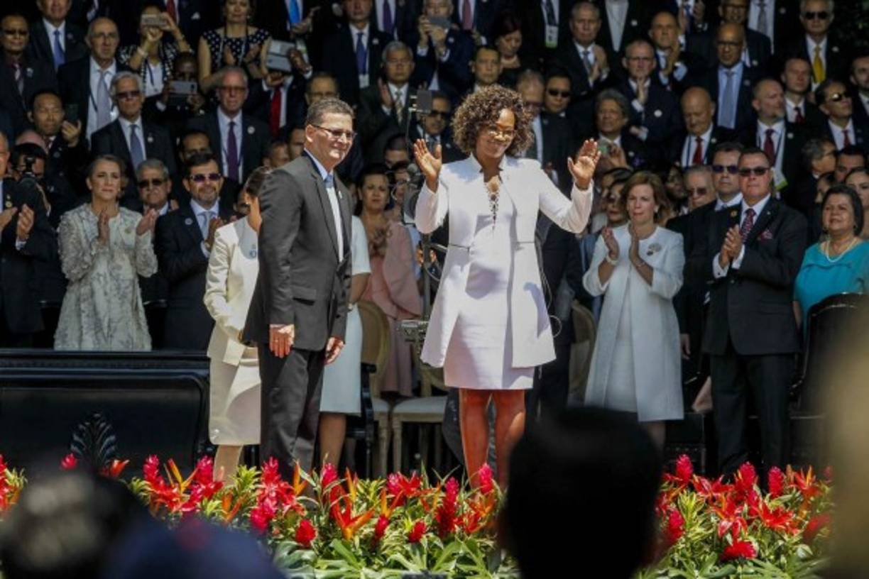 La vicepresidenta, Epsy Campbell, durante la ceremonia.