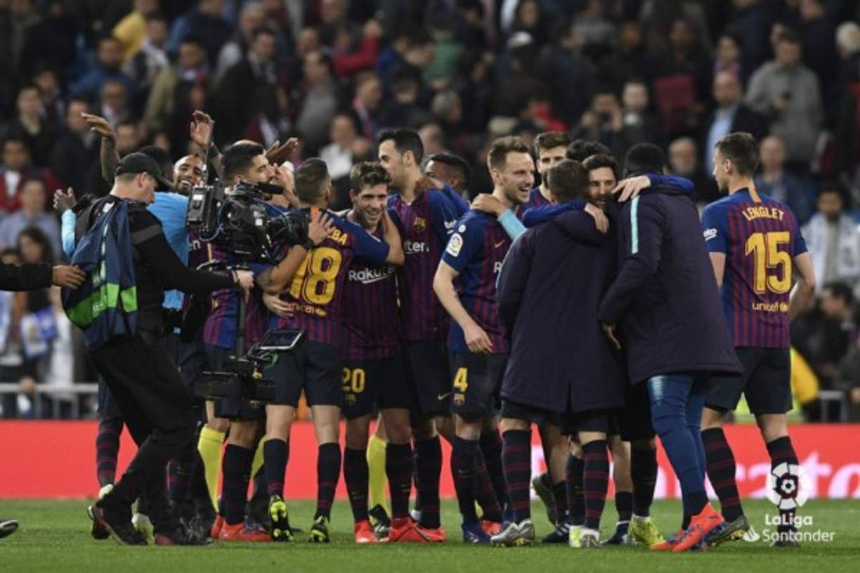 El festejo de los jugadores del Barcelona por la victoria. Foto FCBarcelona.es