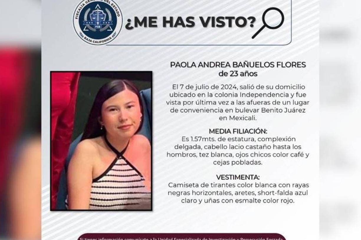 Paola Andrea Bañuelos fue localizada sin vida el 11 de julio.