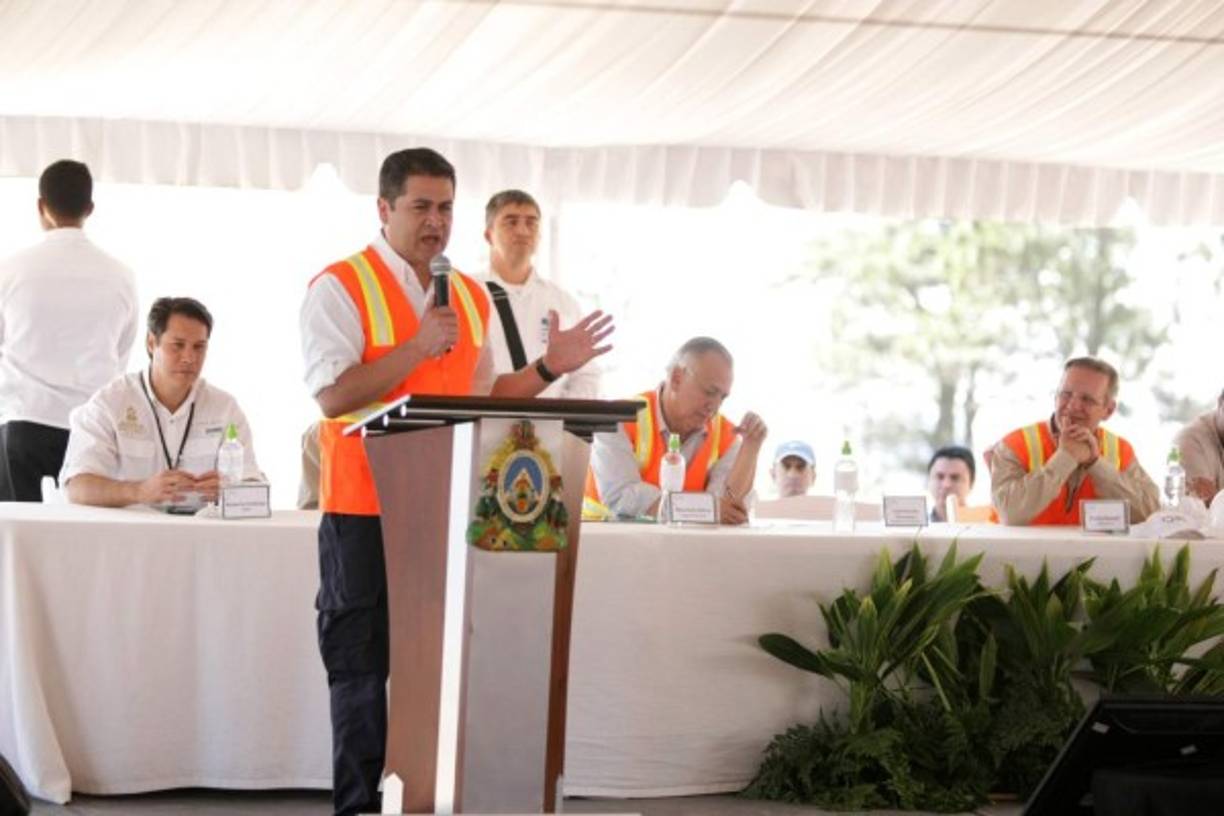 El presidente de Honduras, Juan Orlando Hernández, durante su discurso.