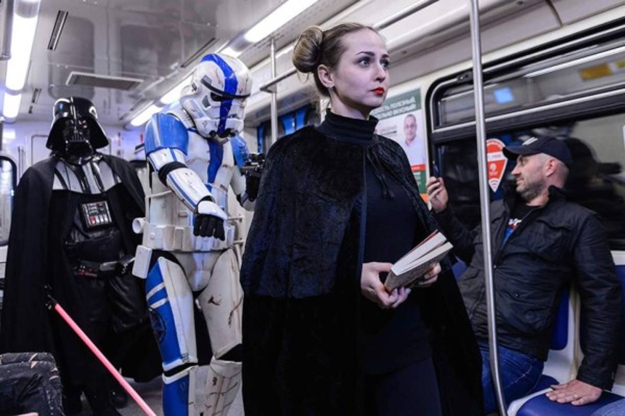 Las fotografías abundaron entre los personajes de 'Star Wars'.