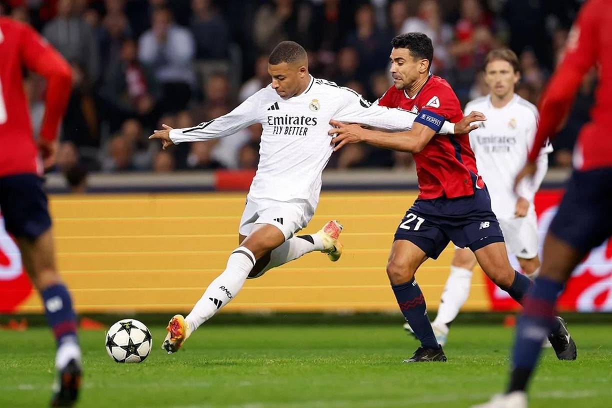 Kylian Mbappé volvió a Francia, pero vivió una pesadilla contra el Lille sufriendo la primera derrota de la temporada con el Real Madrid.