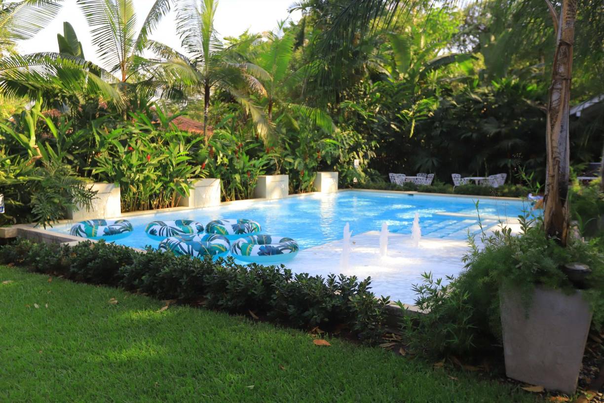 Una acogedora piscina rodeada de una amplia vegetación y el relajante canto de las aves, ¡le encantará!