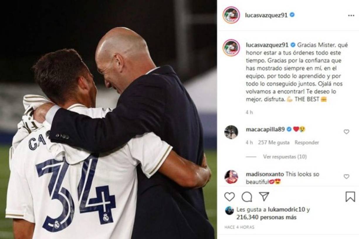 Lucas Vásquez también se refirió al 'adiós' del francés de origen argelino. El extremo fue un recurrente comodín y solución del estratega.