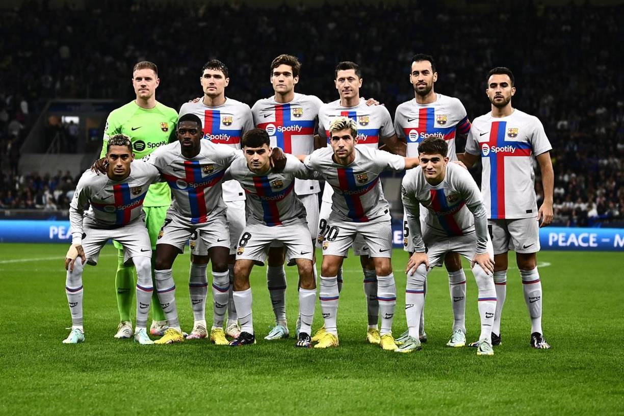 Con este equipo titular salió el Barça para enfrentar al Inter de Milán.