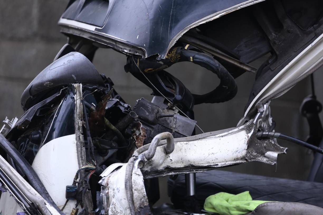 Imágenes del accidente de un bus con pasajeros en Choloma