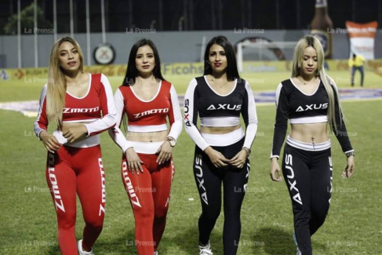 Bellas edecanes llegaron al estadio Morazán en el duelo Real España vs UPN.