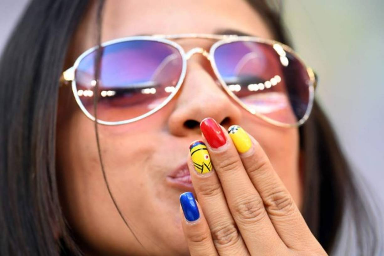 Hasta las uñas con los colores de Colombia. Foto AFP