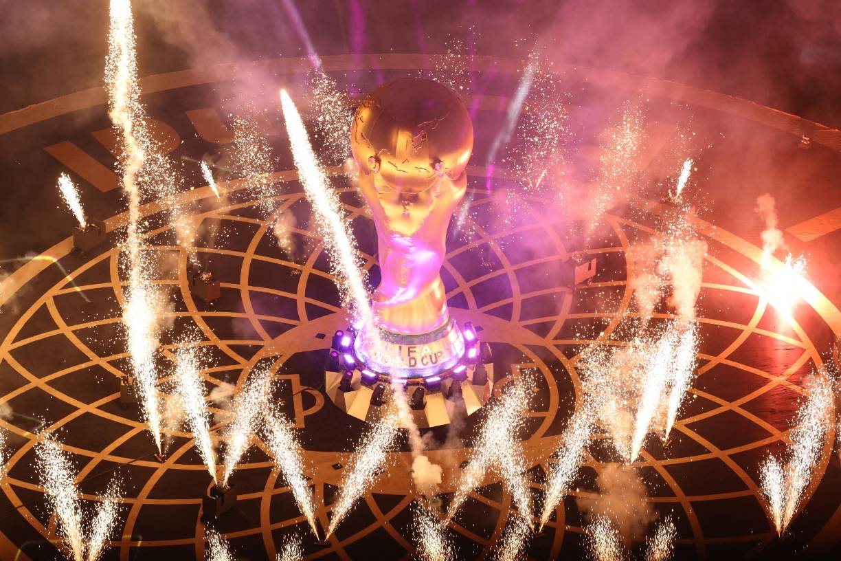 General view of the presentation ahead of the Qatar 2022 World Cup football final match between Argentina and France at Lusail Stadium in Lusail, north of Doha on December 18, 2022. (Photo by Giuseppe CACACE / AFP)